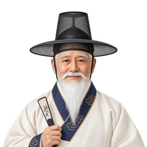 부채를 든 한결 선생